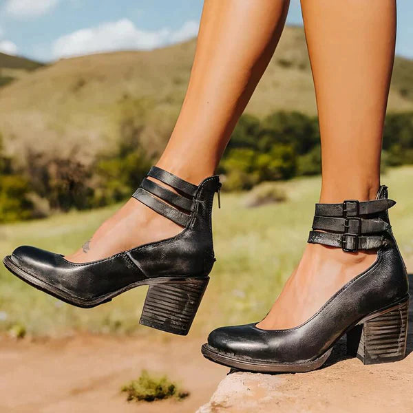 Gina - Block Heel Ankle Shoes