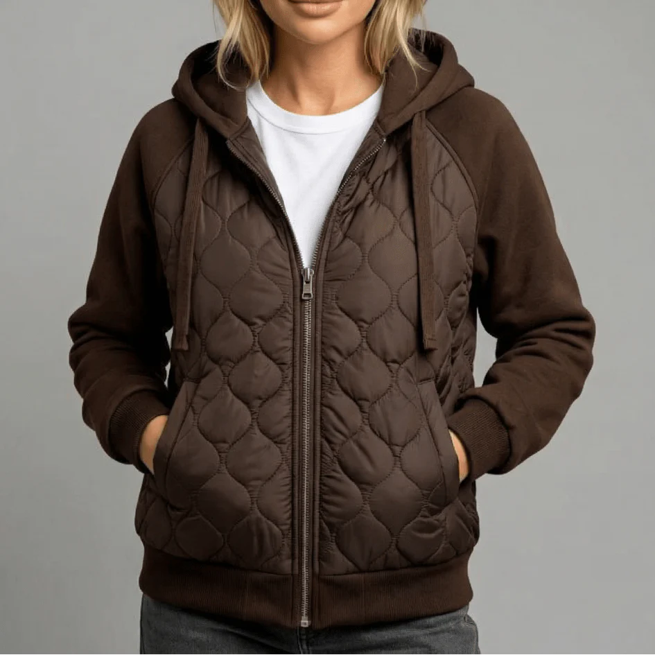 Mia - Quilted Fleece Hoodie Jacket