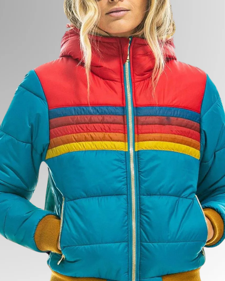 Mayla - Retro Striped Insulated Puffer