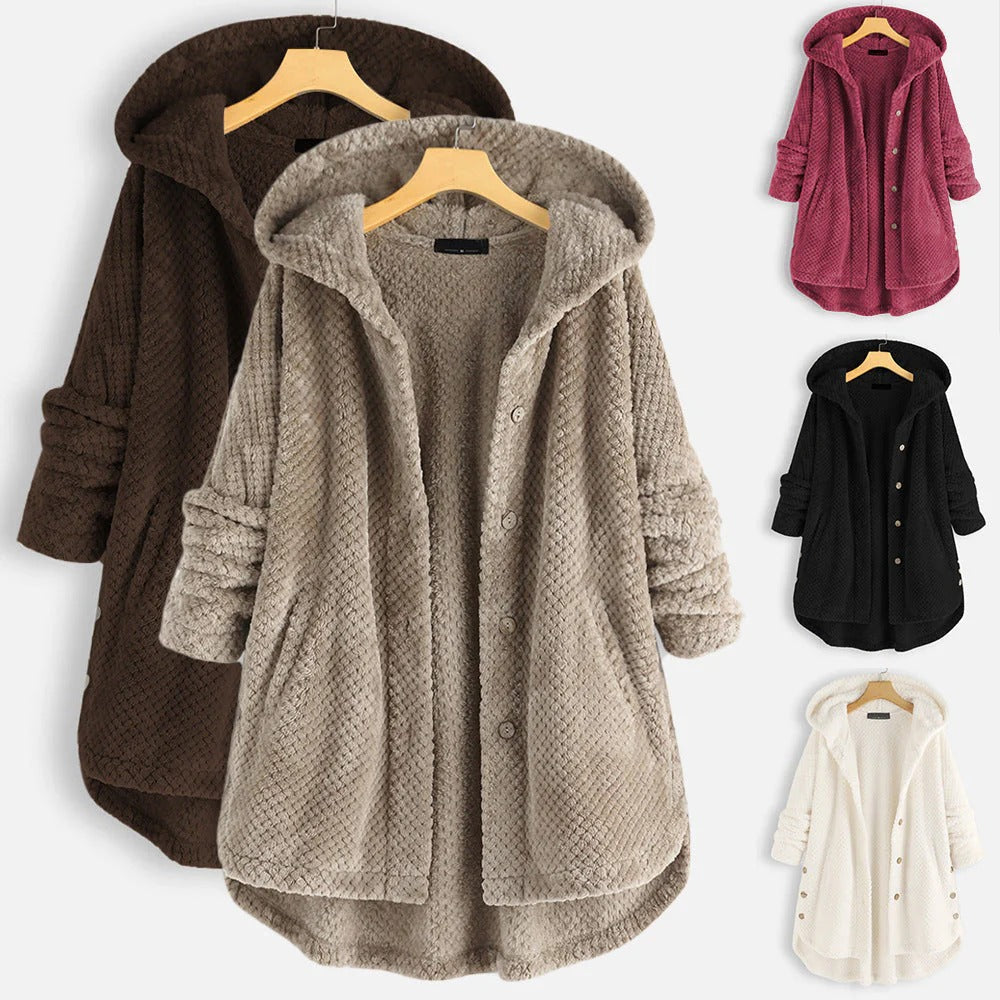 Daniela - Oversized Hooded Fleece Cardigan