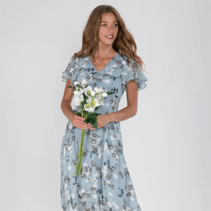 Ann - Flutter Sleeve Maxi Dress